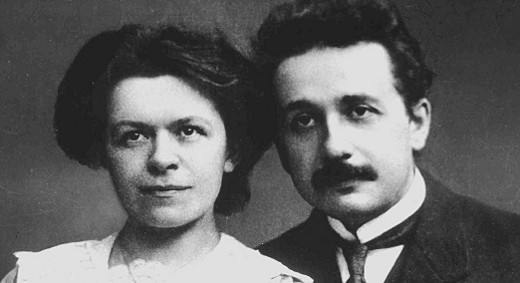 Albert Einstein with his first wife Mileva Mari?